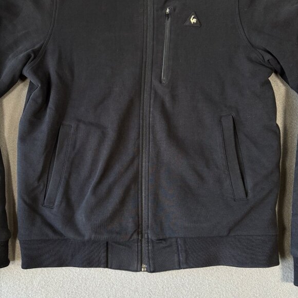 Le Coq Sportif Jacket Mens Black Full Zip Quilted Bomber Style Casual Streetwear - Picture 5 of 16